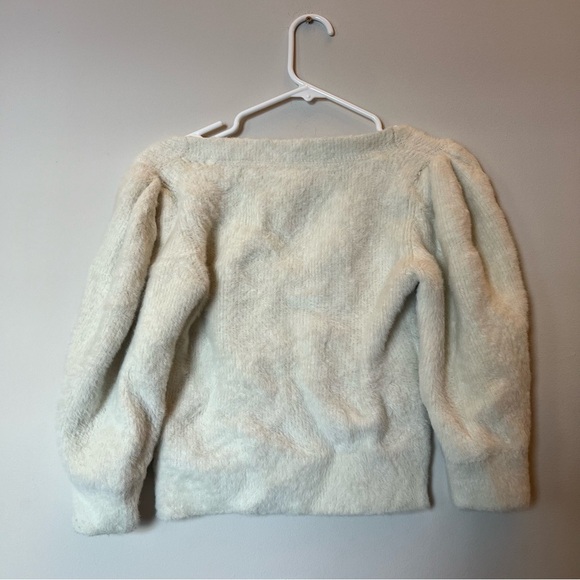 Free People Moonbeam 3/4 Puff Sleeve Pullover Pullover Ivory Small - Picture 4 of 4
